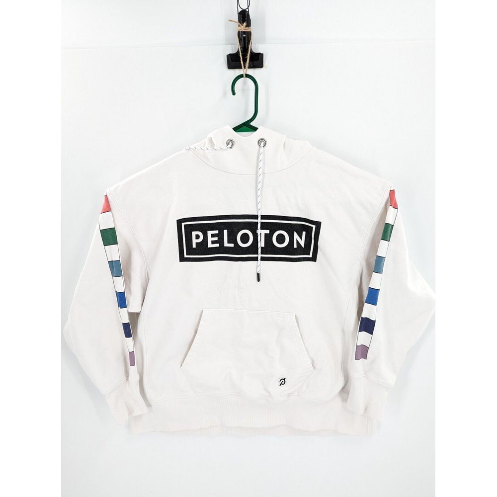 Peloton Women's White Pullover Hooded Sweatshirt, Size XL